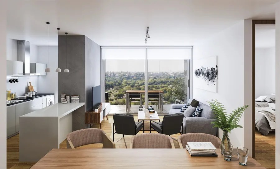 Interior de departamento de 2 dormitorios en Vistas de Villa Belgrano